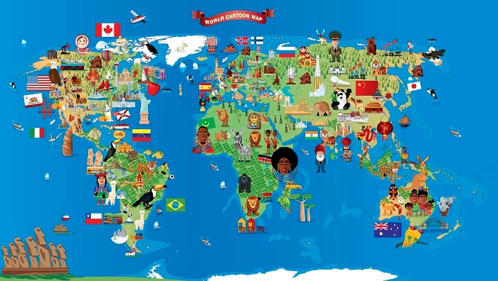 World Cartoon Map World Cartoon Map